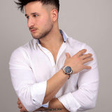 Maserati Stile Chronograph Blue Dial Rose Gold Two Tone Strap Watch For Men - R8873642002 Buy Now By Maserati