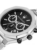 Maserati Stile Chronograph Black Dial Silver Steel Strap Watch For Men - R8873642004 Buy Now By Maserati