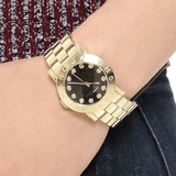 Marc Jacobs Amy Glitz Black Dial Gold Steel Strap Watch for Women - MBM3334 Buy Now By Marc Jacobs
