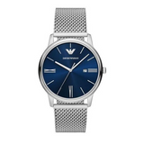 Emporio Armani Minimalist Quartz Blue Dial Silver Steel Strap Watch For Men - AR11571 Buy Now By Emporio Armani