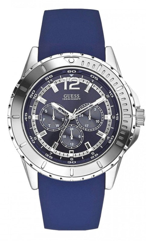 Guess Maverick Black Dial Rubber Strap Watch for Men - W0485G3 Buy Now By Guess