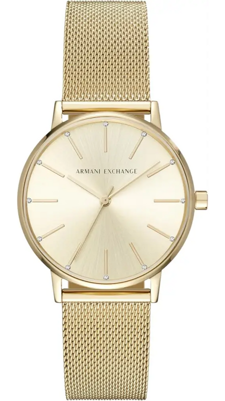 Armani Exchange Lola Analog Gold Dial Gold Mesh Strap Watch For Women - AX5536 Buy Now By Armani Exchange