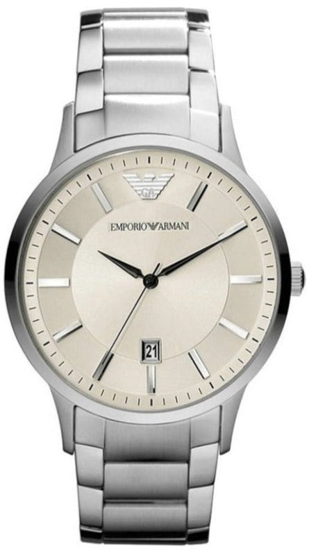 Emporio Armani Classic Quartz White Dial Silver Steel Strap Watch For Men - AR2430 Buy Now By Emporio Armani