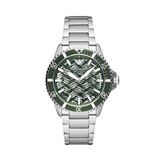 Emporio Armani Diver Automatic Green Dial Silver Steel Strap Watch For Men - AR60061 Buy Now By Emporio Armani