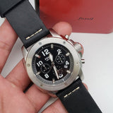 Fossil Modern Machine Chronograph Black Dial Black Leather Strap Watch for Men - FS4928 Buy Now By Fossil