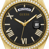 Guess Luna Diamonds Black Dial Gold Steel Strap Watch for Women - GW0307L2 Buy Now By Guess