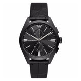 Emporio Armani Claudio Chronograph Black Dial Black Leather Strap Watch For Men - AR11483 Buy Now By Emporio Armani