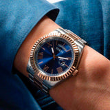 Guess Quartz Blue Dial Two Tone Steel Strap Watch For Men - GW0265G12 Buy Now By Guess