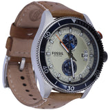 Fossil Wakefield Chronograph Cream Dial Brown Leather Strap Watch for Men - CH2951 Buy Now By Fossil