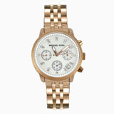 Michael Kors Damen White Dial Rose Gold Steel Strap Watch for Women - MK5026 Buy Now By Michael Kors