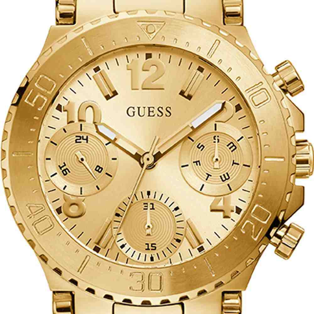 Guess Cosmic Chronograph Gold Dial Gold Steel Strap Watch for Women - GW0465L1 Buy Now By Guess