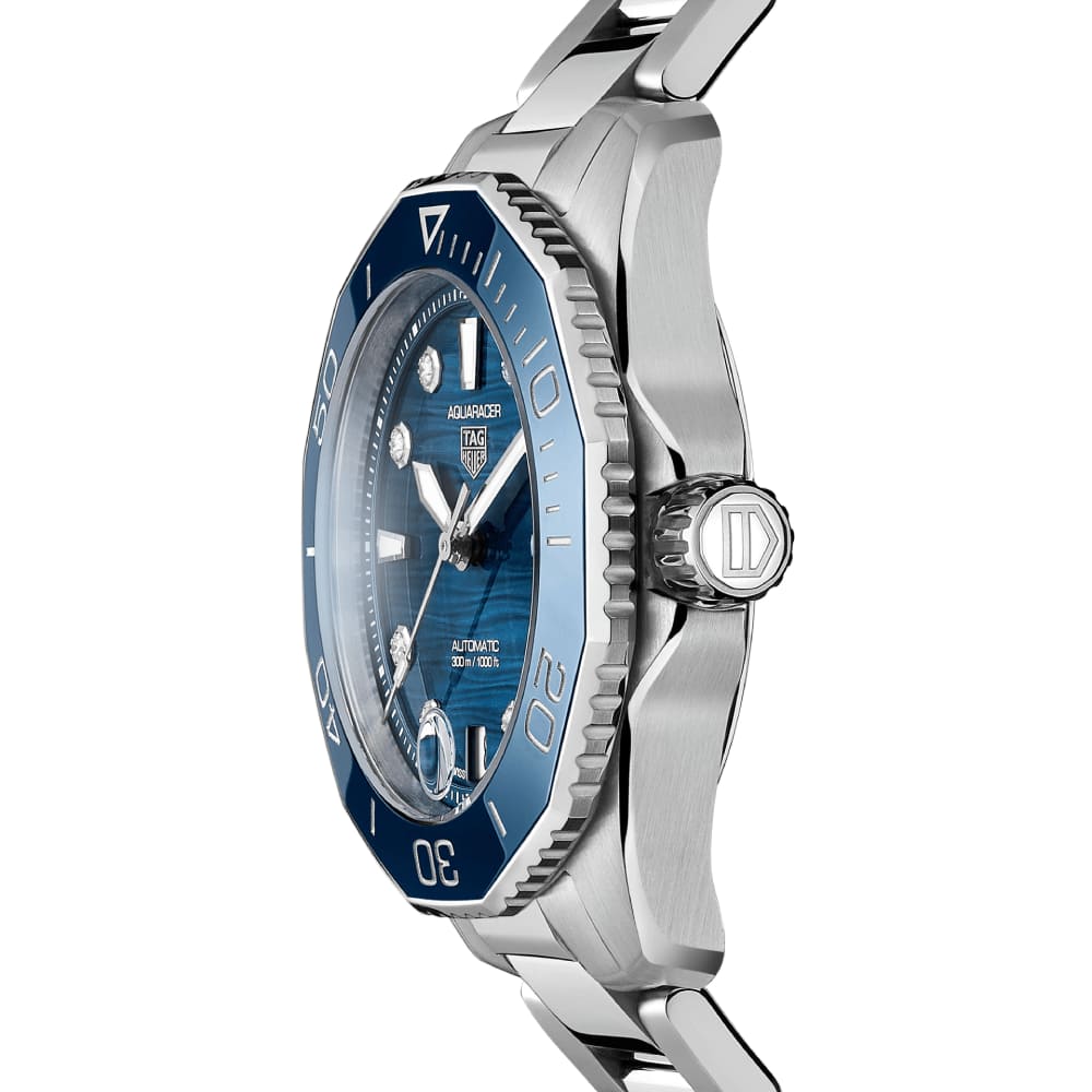Tag Heuer Aquaracer Professional 300 Automatic Diamonds Blue Dial Silver Steel Strap Watch for Women - WBP231B.BA0618 Buy Now By Tag Heuer