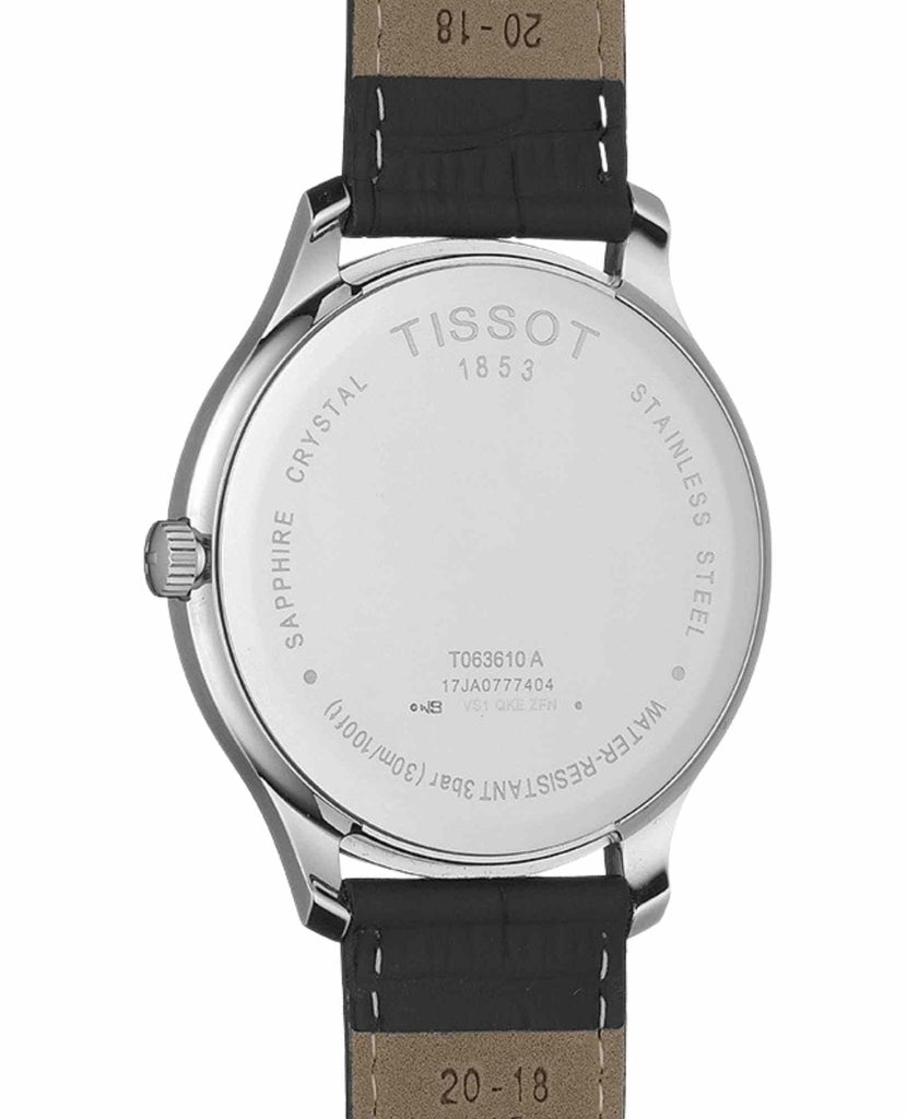 Tissot T Classic Tradition Blue Dial Black Leather Strap Watch For Men - T063.610.16.047.00 Buy Now By Tissot