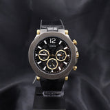 Guess Edge Chronograph Black Dial Black Leather Strap Watch For Men - GW0492G1 Buy Now By Guess