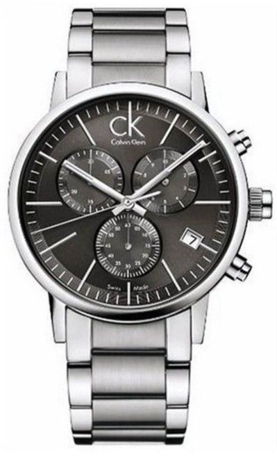 Calvin Klein Post Minimal Chronograph Black Dial Silver Steel Strap Watch for Men - K7627161 Buy Now By Calvin Klein