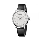Calvin Klein Even White Dial Black Leather Strap Watch for Women - K7B211C6 Buy Now By Calvin Klein