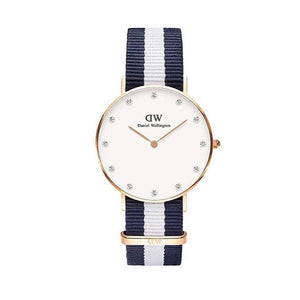 Daniel Wellington Classy Glasgow White Dial Two Tone Nylon Strap Watch For Women - DW00100078 Buy Now By Daniel Wellington