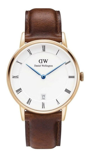 Daniel Wellington Dapper St Mawes White Dial Brown Leather Strap Watch For Women - DW00100091 Buy Now By Daniel Wellington