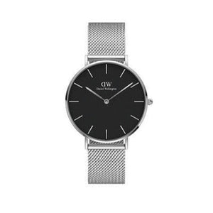 Daniel Wellington Petite Sterling Black Dial Silver Mesh Bracelet Watch For Women - DW00100304 Buy Now By Daniel Wellington