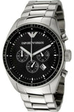 Emporio Armani Sportivo Chronograph Black Dial Silver Stainless Steel Watch For Men - AR0585 Buy Now By Emporio Armani