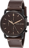 Fossil Commuter Chronograph Black Dial Brown Leather Strap Watch for Men - FS5403 Buy Now By Fossil