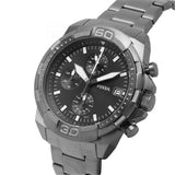 Fossil Bronson Chronograph Black Dial Grey Steel Strap Watch for Men - FS5852 Buy Now By Fossil