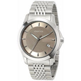 Gucci G Timeless Brown Dial Silver Steel Strap Watch For Men - YA126406 Buy Now By Gucci