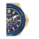 Guess Force Blue & Rose Gold Dial Blue Silicone Strap Watch For Men - W0674G2 Buy Now By Guess