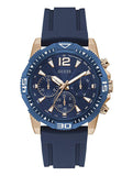Guess Commander Blue Dial Blue Rubber Strap Watch for Men - GW0211G4 Buy Now By Guess