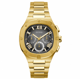 Guess Headliner Multifunction Black Dial Gold Steel Strap Watch For Men - GW0572G2 Buy Now By Guess