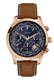 Guess Persuit Chronograph Blue Dial Brown Leather Strap Watch for Men - W0500G1 Buy Now By Guess