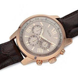 Guess Horizon Quartz Champagne Dial Brown Leather Strap Watch For Women - W0380G4 Buy Now By Guess