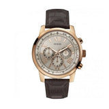 Guess Horizon Quartz Champagne Dial Brown Leather Strap Watch For Women - W0380G4 Buy Now By Guess
