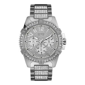 Guess Zeus Multifunction Diamonds Silver Dial Silver Steel Strap Watch for Men - GW0209G1 Buy Now By Guess