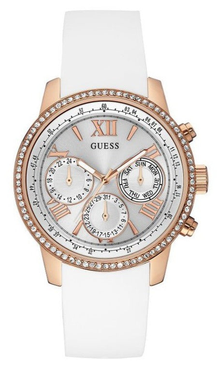 Guess Sport White Dial White Rubber Strap Watch For Women - W0616L1 Buy Now By Guess
