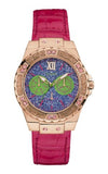 Guess Limelight Quartz Multicolor Dial Red Leather Strap Watch For Women - W0775L4 Buy Now By Guess
