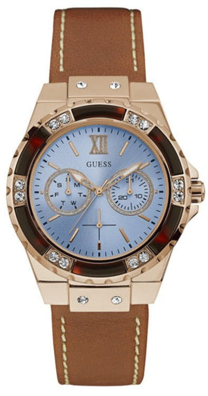 Guess Limelight Quartz White Dial Brown Leather Strap Watch For Women - W0775L7 Buy Now By Guess