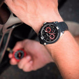 Guess Tread Black Dial Black Rubber Strap Watch for Men - W0967G1 Buy Now By Guess