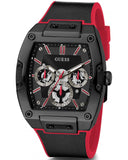 Guess Phoenix Multifunction Black Dial Black & Red Rubber Strap Watch for Men - GW0202G7 Buy Now By Guess