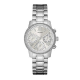 Guess Mini Sunrise Chronograph Quartz Silver Dial Silver Steel Strap Watch For Women - W0623L1 Buy Now By Guess