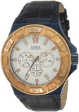 Guess Force Multi Function White Dial Blue Leather Strap Watch For Men - W0674G7 Buy Now By Guess