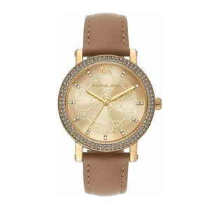 Michael Kors Corey Analog Gold Dial Brown Leather Strap Watch for Women - MK2986 Buy Now By Michael Kors