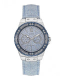 Guess Limelight Quartz Blue Dial Blue Leather Strap Watch For Men - W0775l1 Buy Now By Guess