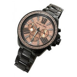 Michael Kors Wren Chronograph Gold Diamonds Dial Black Steel Strap Watch for Women - MK5879 Buy Now By Michael Kors