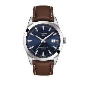Tissot Gentleman Powermatic 80 Silicium Blue Dial Brown Leather Strap Watch For Men - T127.407.16.041.00 Buy Now By Tissot