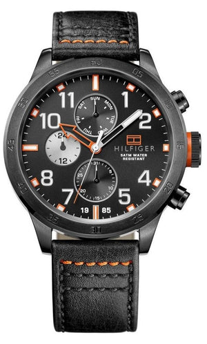 Tommy Hilfiger Trent Multifunction Black Dial Black Leather Strap Watch for Men - 1791136 Buy Now By Tommy Hilfiger