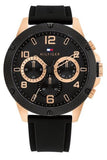 Tommy Hilfiger Blaze Multifunction Black Dial Black Rubber Strap Watch For Men - 1792028 Buy Now By Tommy Hilfiger
