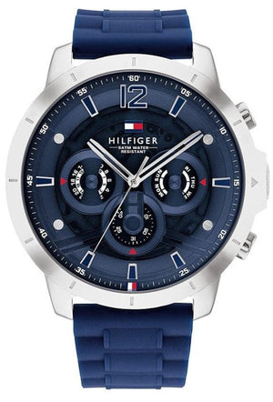 Tommy Hilfiger Luca Chronograph Blue Dial Blue Silicone Strap Watch For Men - 1710489 Buy Now By Tommy Hilfiger
