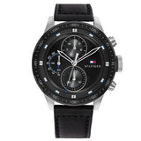 Tommy Hilfiger Trent Chronograph Quartz Black Dial Black Leather Strap Watch For Men - 1791810 Buy Now By Tommy Hilfiger