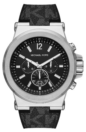Michael Kors Dylan Chronograph Black Dial Black Rubber Strap Watch For Men - MK8903 Buy Now By Michael Kors